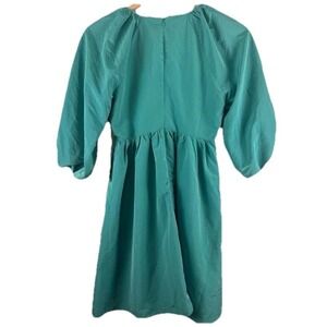 Hyacinth‎ House Emerald Green Tuckernuck M Ruched V-Neck Genevieve Mini Dress